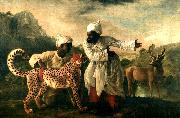 George Stubbs Gepard mit zwei indischen Dienern und einem Hirsch oil on canvas